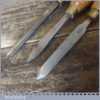 3 No: Vintage Wood Turning Chisels Beech Handles - Sharpened Honed