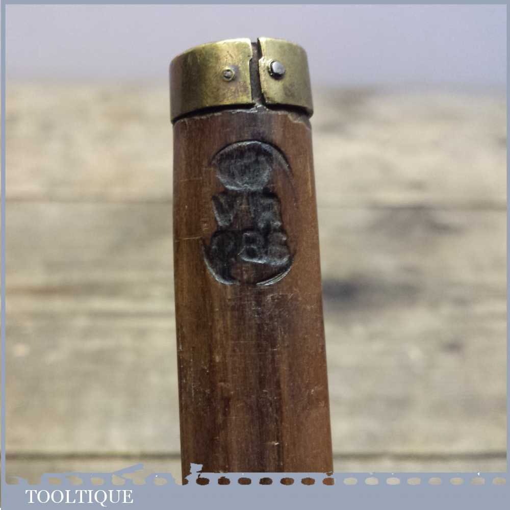 Antique Victorian Octagonal Yard Stick Ruler - VR Mark Brass Tip