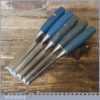 5 No: Stanley 5002 Blue Chip Carpenter’s Bevel Edge Chisels 1/4” To 1”