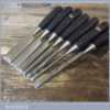 6 No: Stanley No: 5001 Carpenter’s Bevel Edge Chisels 1/4” To 1 ¼”