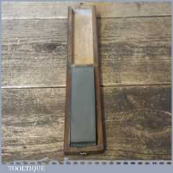 Vintage Medium Natural Slate Oil Stone Mahogany Box - Lapped Flat