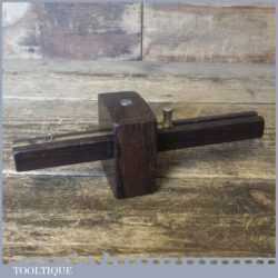 Vintage Rosewood And Brass Mortice Gauge - Good Condition