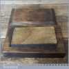 Vintage 3 ½” x 2” Natural Washita Oil Stone Beech Box - Good Condition