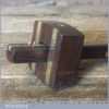 Vintage carpenter’s rosewood and brass mortise gauge with smooth action and good pins, in good used condition.