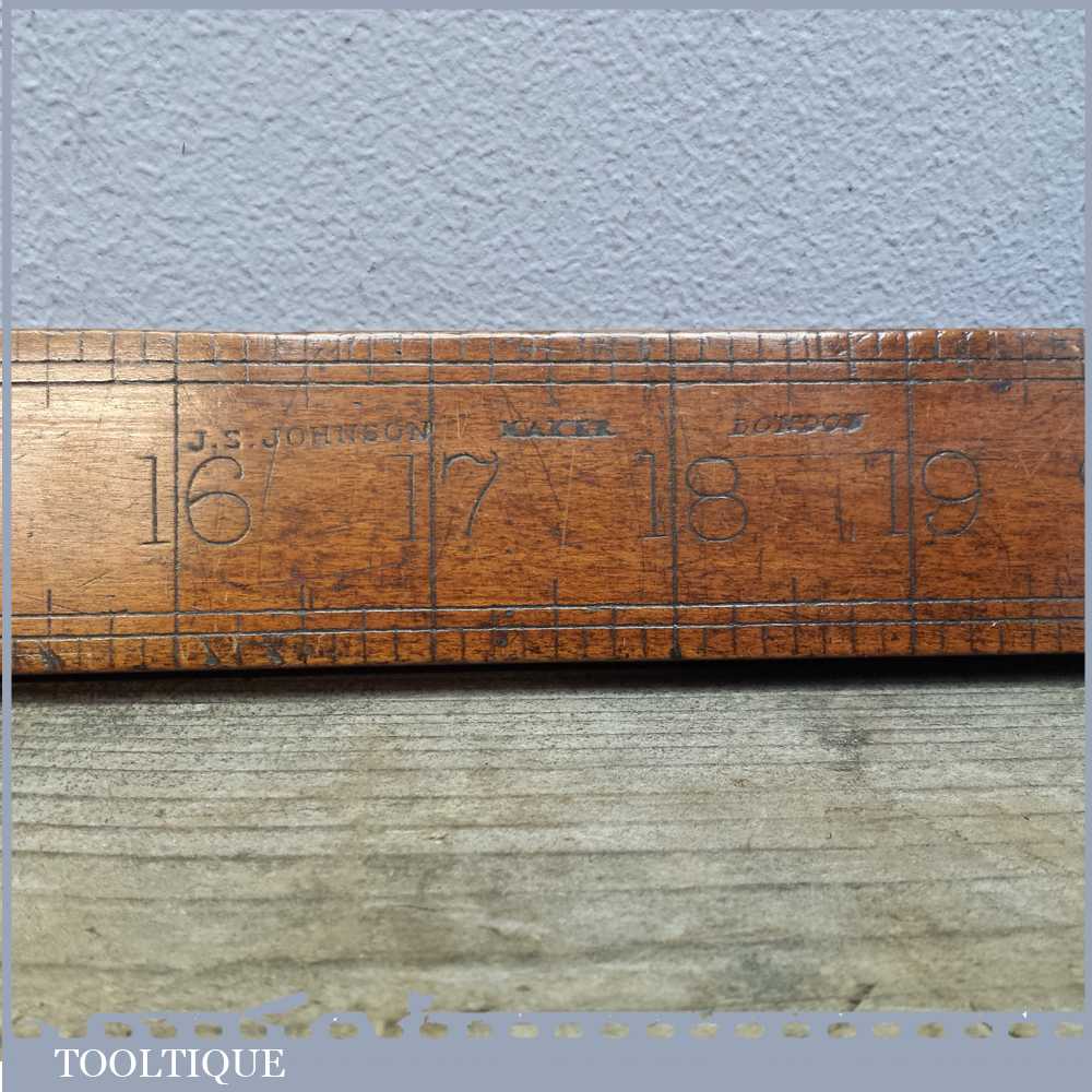 Rare Early J S Johnson of London Antique Yardstick Ruler