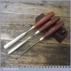 Set Of 3 No: Vintage Marples Wood Carving Chisels - Fully Refurbished