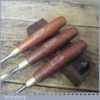 Set Of 3 No: Vintage Marples Wood Carving Chisels - Fully Refurbished