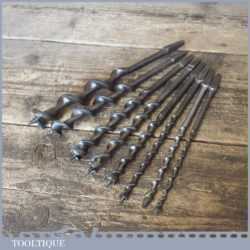 Vintage Set 18 Double Spur Screw Auger Bits 1/4” – 1” - Good Condition