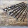 Vintage Set 18 Double Spur Screw Auger Bits 1/4” – 1” - Good Condition