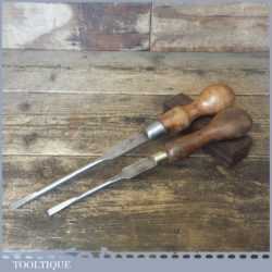 2 No: Vintage Cabinet Makers Beech Handled Screwdrivers - Fully Refurbished
