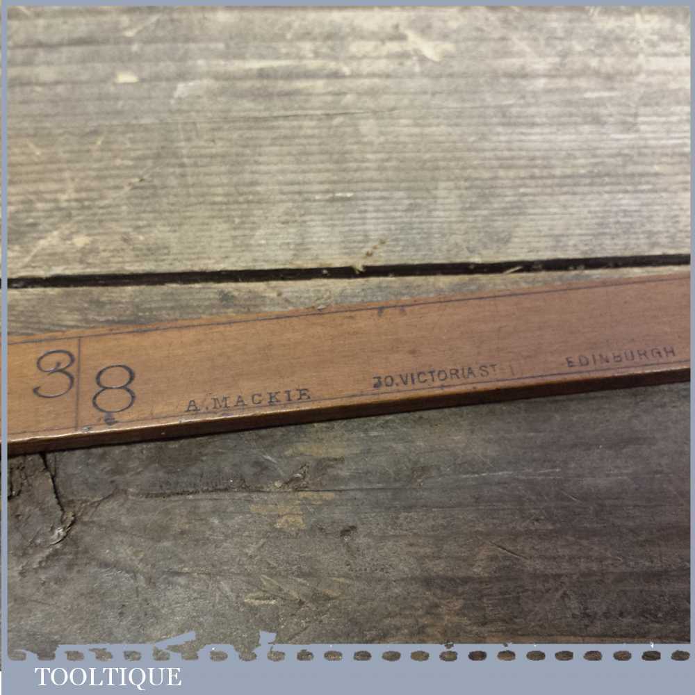 Rare Antique Alex Mackie, 30 Victoria St, Edinburgh Yardstick Ruler