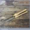 2 Marples Vintage Wood Turning Chisels Beech Handles - Sharpened Honed