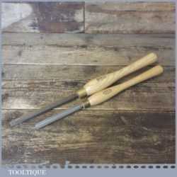 2 Marples Vintage Wood Turning Chisels Beech Handles - Sharpened Honed