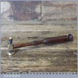 Ornate Antique Jeweller's Brass Repousse Hammer - Decorative Handle