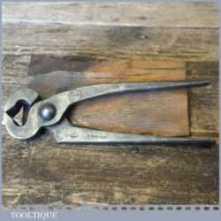 Small Vintage German Hand Forged Upholstery Pincers - Good Condition