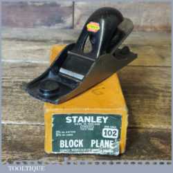 Vintage Boxed Stanley No: 102 Block Plane - Fully Refurbished