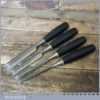 4 No: Stanley carpenter’s bevel edge chisels (1/4” 1/ 2”, 3/4” & 1”)
