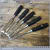 5 No: Stanley 5001 Carpenter’s Bevel Edge Chisels 1/4” - 1” - Sharpened Honed