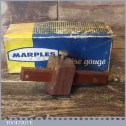 Vintage Boxed W Marples Carpenter’s Rosewood Brass Mortise Gauge