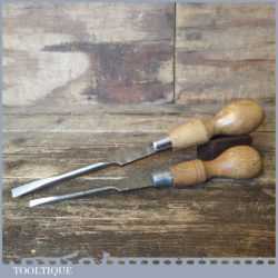 2 Vintage Cabinet Makers Beech Handled Screwdrivers - Fully Refurbished