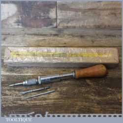 Vintage Stanley No: 135A Yankee Pump Action Screwdriver 3 Ends