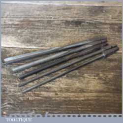 Antique Selection Of 5 No: Shell Auger Brace Bits - Good Condition