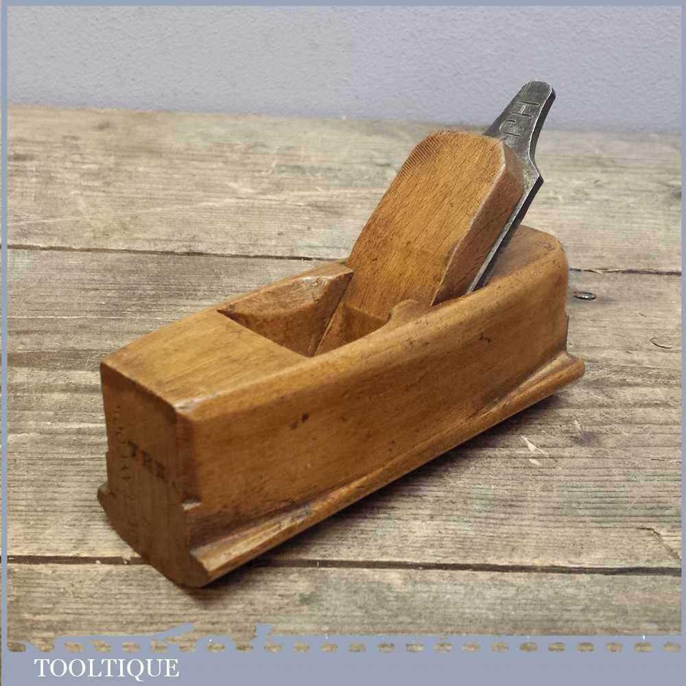 Vintage Pattern Makers Beech Wood Round Bottom Block Plane Tooltique