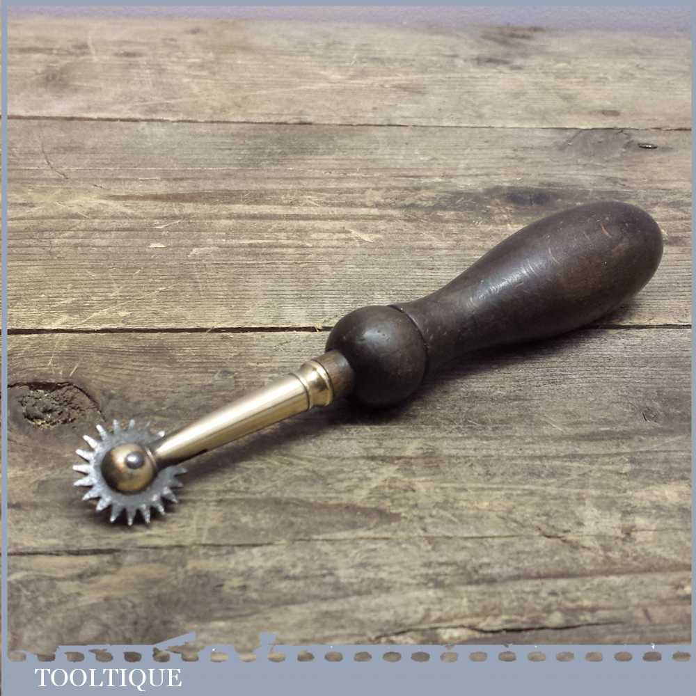 Vintage Leather Working Brass Stemmed Pricking Wheel