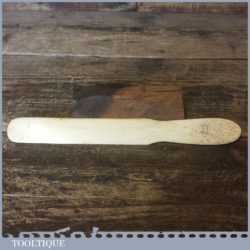 Vintage Victorian Leatherworking Bone Corner Folding Tool Marked VR