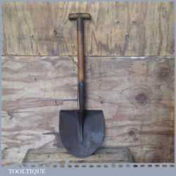 Scarce Vintage Open Socket Pointed Shovel Strapped T Handle - Good Condition