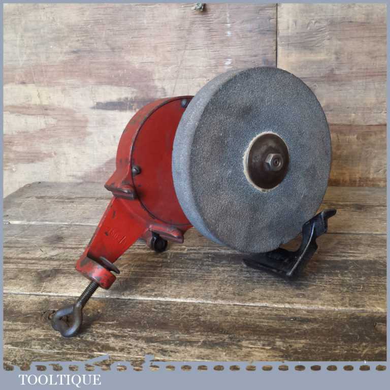 Vintage Metabo Hand Crank Portable Bench Grinder Good Condition