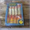 Rare Boxed Set 5 No: Marples Shamrock M373 Brand Carpenter’s Bevel Edge Chisels