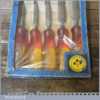 Rare Boxed Set 5 No: Marples Shamrock M373 Brand Carpenter’s Bevel Edge Chisels