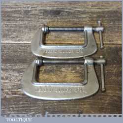 Vintage Pair Of Record Junior 2 ½” G Clamps - Good Condition