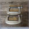 Vintage Pair Of Record Junior 2 ½” G Clamps - Good Condition