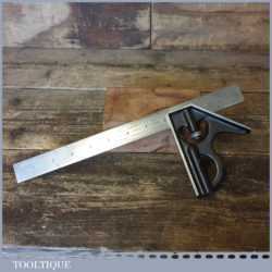 Vintage Union USA Cast Steel Adjustable Combination Square - Fully Refurbished