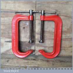 Vintage Pair Record 121-8” Engineer’s Heavy Duty G Clamps - Good Condition