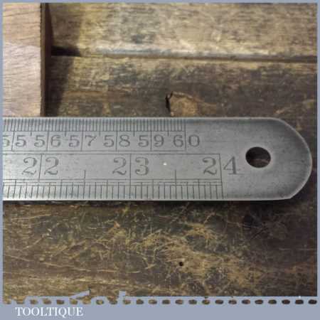 Vintage 2ft Metric & Imperial Steel Ruler – Good Condition | Tooltique