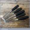 5 No: Stanley No: 5001 Carpenter’s Bevel Edge Chisels 1/4” - 1” - Sharpened