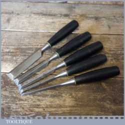 5 No: Stanley No: 5001 Carpenter’s Bevel Edge Chisels 1/4” - 1” - Sharpened