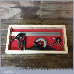 Near Mint Vintage Starrett USA No: 36 Combination Square Protractor Centre Finder