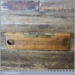 Vintage 6” Boxwood Brass Spirit Level Calibrated Inches - Good Condition