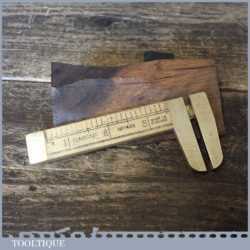 Crisp Vintage Rabone No: 1465 Imperial Boxwood Brass Caliper Ruler