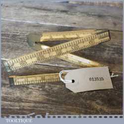 Vintage Rabone No: 1119 Boxwood Brass 24” Architects Folding Rule