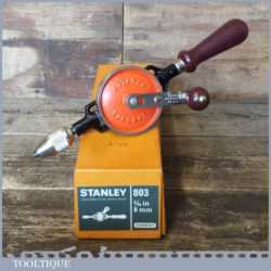 Near Mint Vintage Boxed Stanley No: 803 Egg Beater Double Pinion Hand Drill