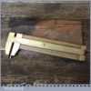 Vintage Internal & External Imperial Boxwood Brass Caliper Ruler