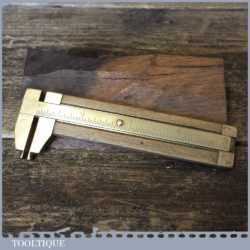 Vintage Internal & External Imperial Boxwood Brass Caliper Ruler