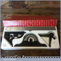 Boxed Starrett USA Steel Combination Square Protractor Centre Finder Complete