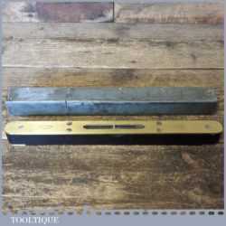 Vintage W. Marples Hibernia 10” Brass Ebony Spirit Level - Good Condition