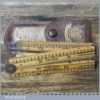 Vintage Miniature Hockley Abbey No: 1150 Boxwood Brass 4-fold Ruler